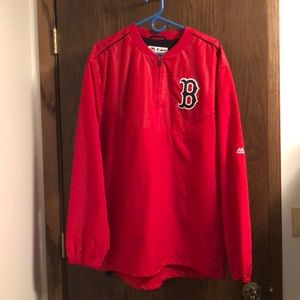 Majestic red Boston Red Sox. Half zip. SZ: XL.
